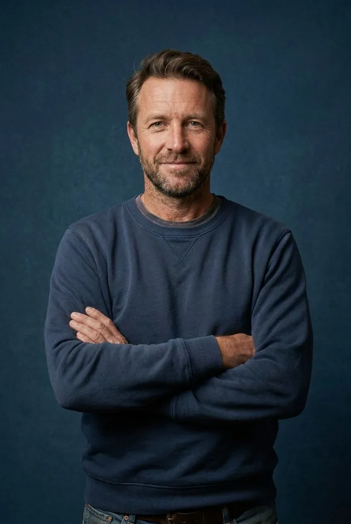 Portret van een man die recht in de camera kijkt