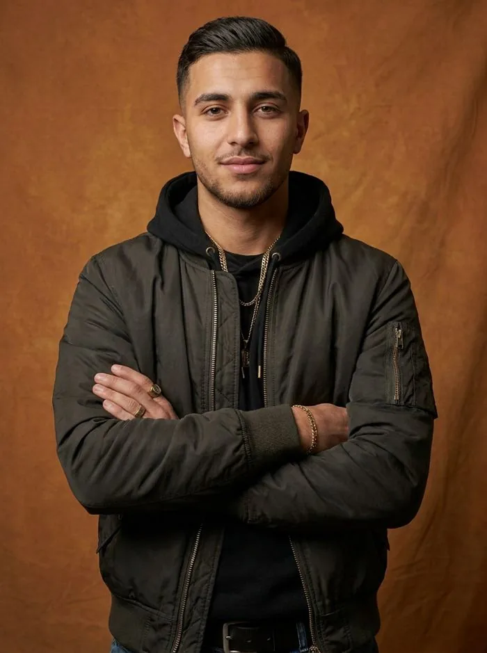 Portrait of a man looking straight into the camera