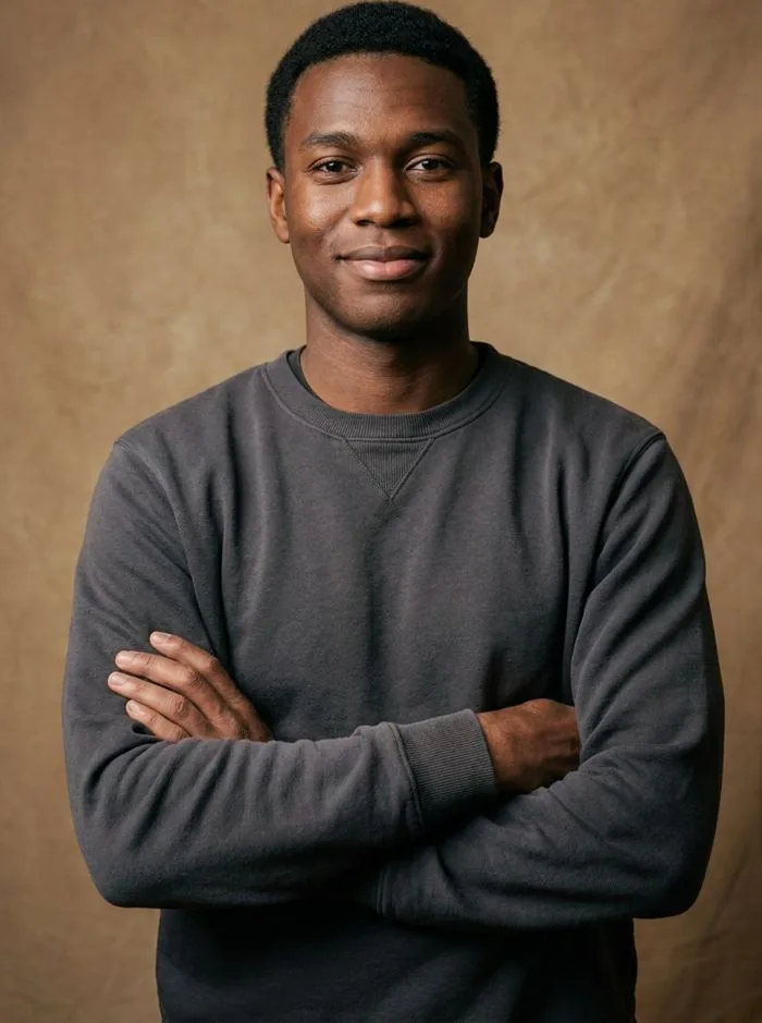 Portrait of a man looking straight into the camera
