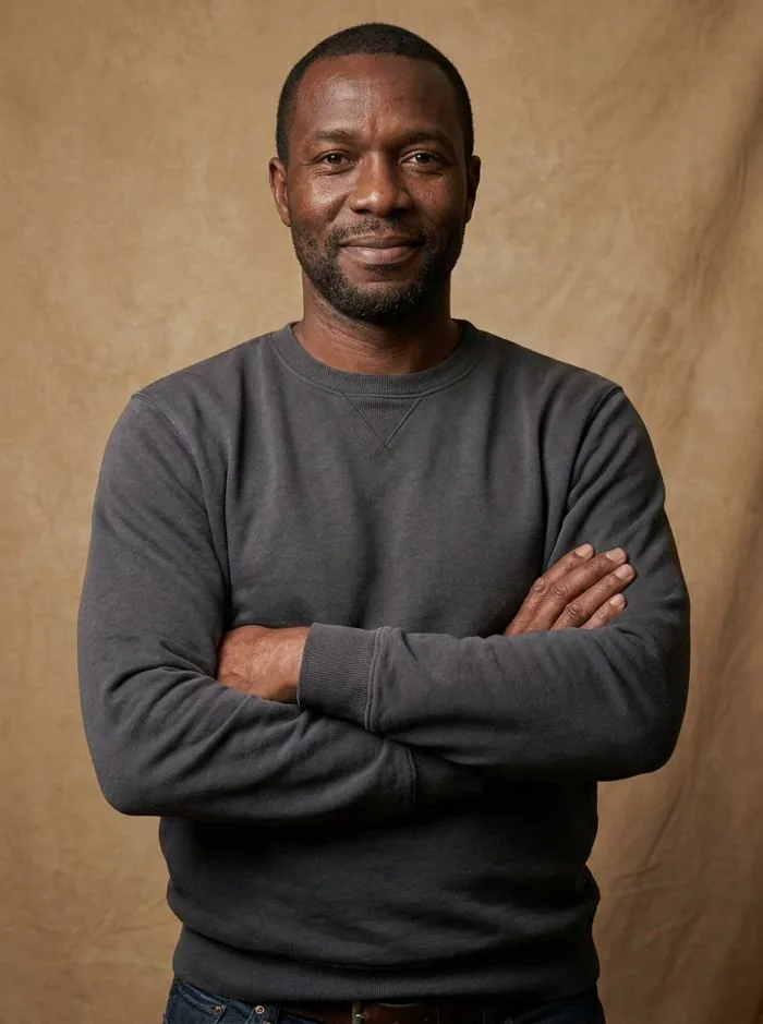 Portrait of a man looking straight into the camera