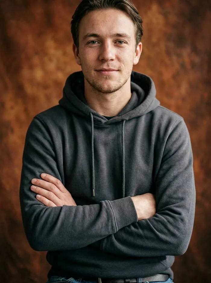 Portrait of a man looking straight into the camera